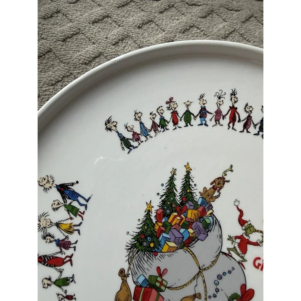 Merry Grinchmas Cake Stand with Detailed‎ Christmas Characters